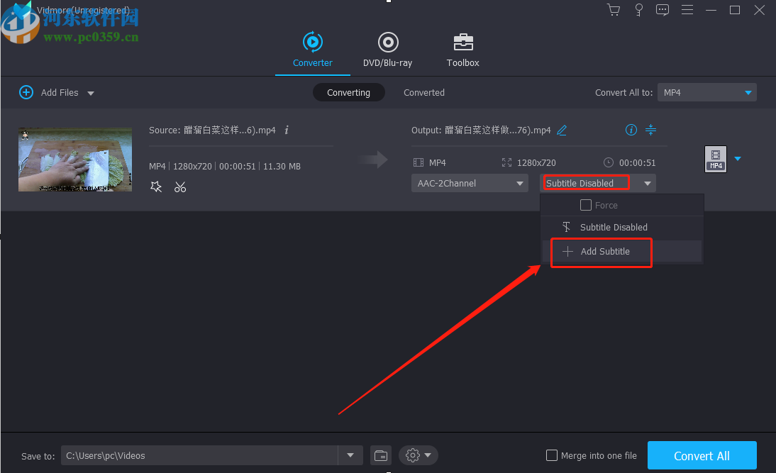使用Vidmore给视频添加字幕的方法步骤