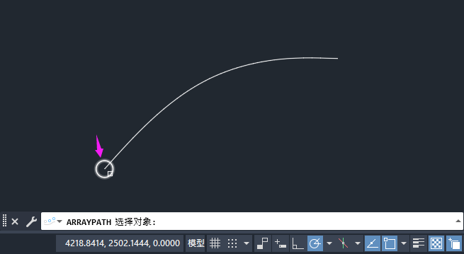 cad怎么沿一条线阵列的方法