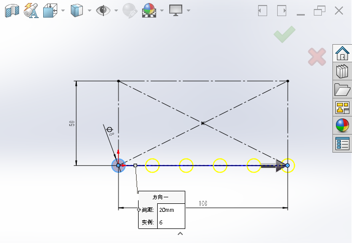 SOLIDWORKS线性草图阵列的方法