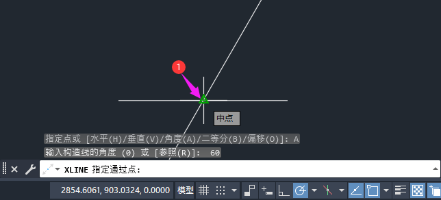 CAD如何绘制60度的构造线