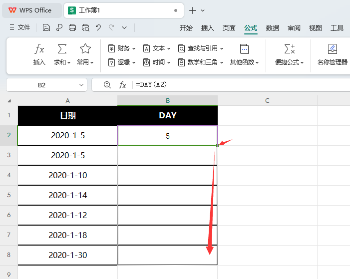 WPS的DAY函数如何使用