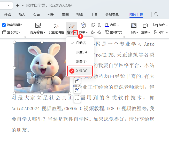 WPS如何将图片变成冲蚀照片