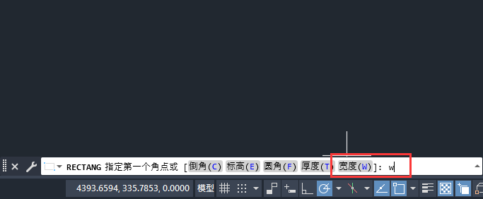 cad矩形不能输入不了宽度