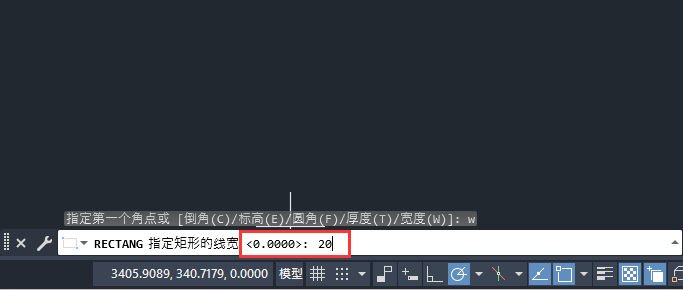 cad矩形不能输入不了宽度