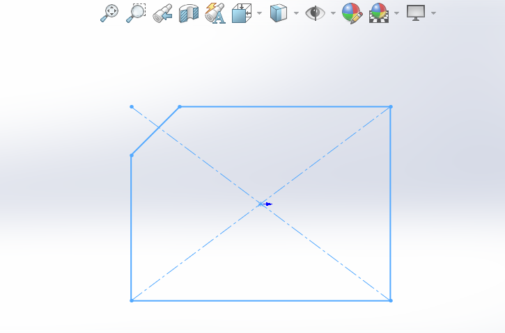 Solidworks角度距离绘制倒角的方法