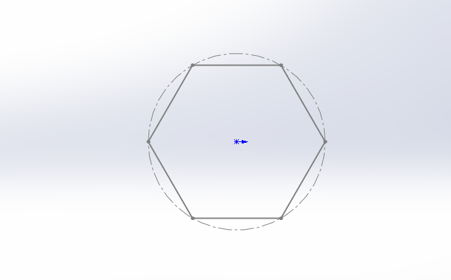 SOLIDWORKS创建外接圆的多边形