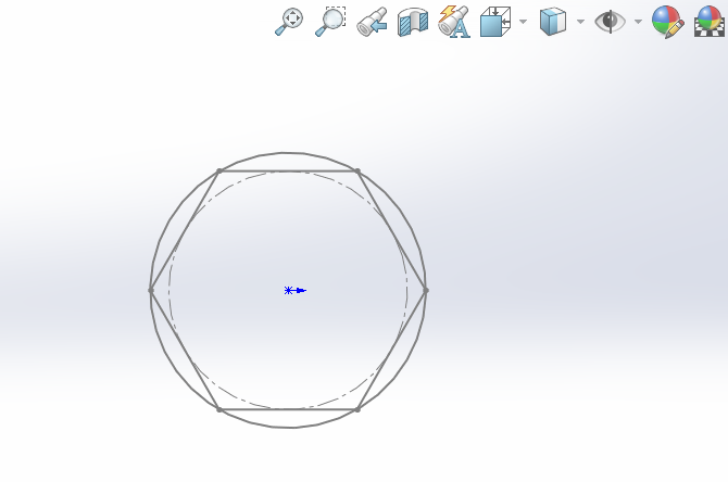 SOLIDWORKS创建内切六边形的方法