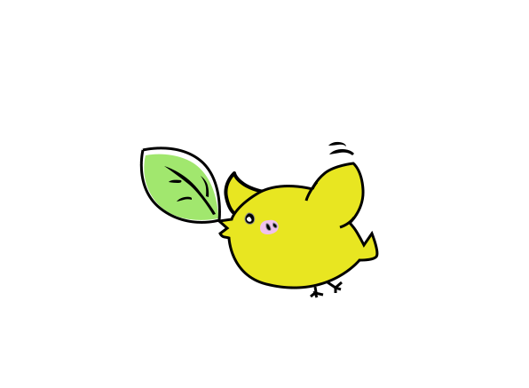 PS绘制一个小鸟吃树叶