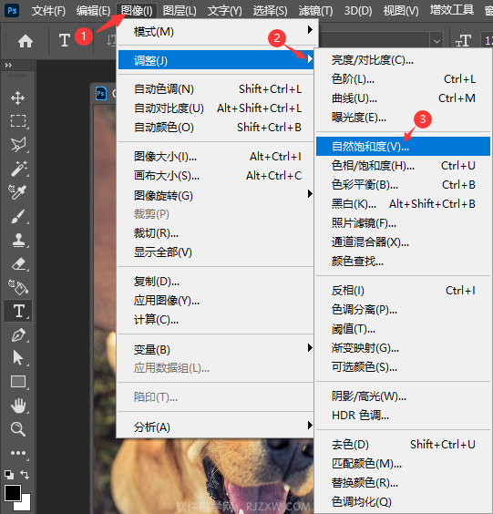 PS2022如何怎么调整图片的自然饱和度