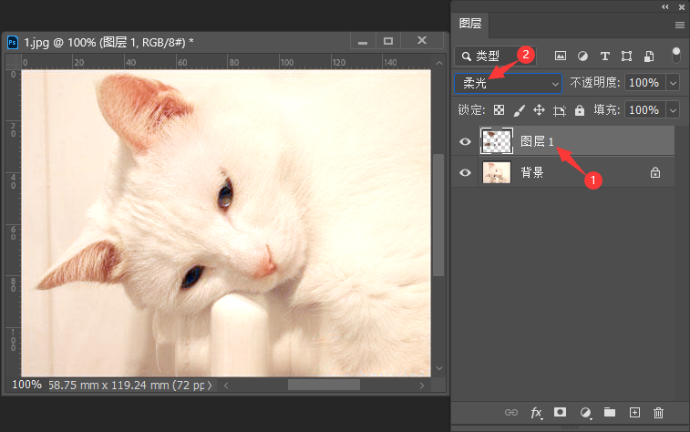 PS2022怎么给偏色的小猫调色