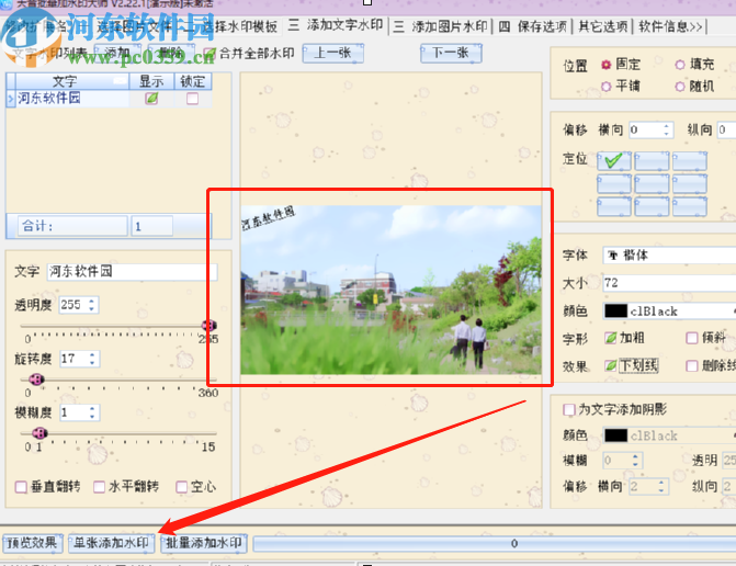 天音批量加水印大师给图片添加文字水印的操作方法