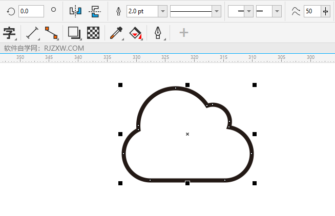 CDR2020创建一个云朵的图标