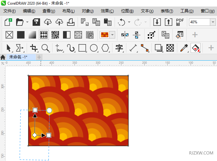 CDR2020设置图案水平镜像平铺的方法
