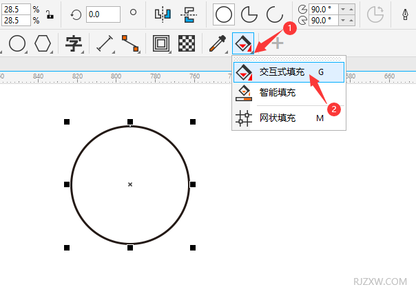 cdr怎么填充渐变