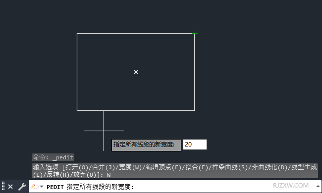 cad如何矩形的宽度