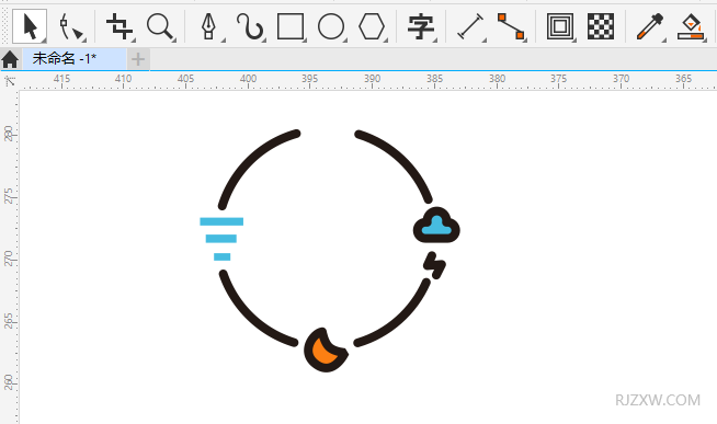 CDR2020怎么绘制一个跟天气有关图案
