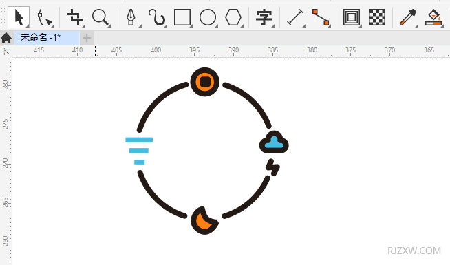 CDR2020怎么绘制一个跟天气有关图案