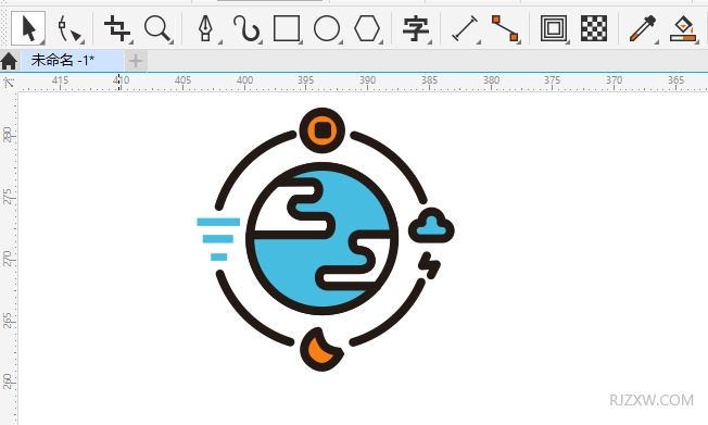 CDR2020怎么绘制一个跟天气有关图案