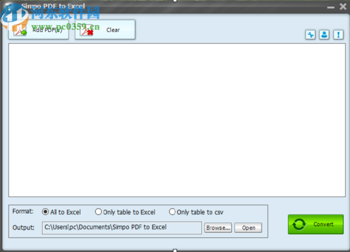 Simpo PDF to Excel将PDF转换成Excel的方法