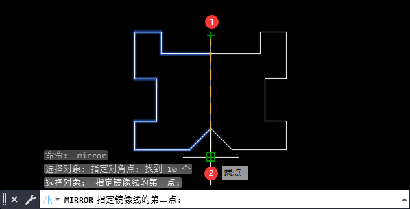 CAD怎么镜像对称
