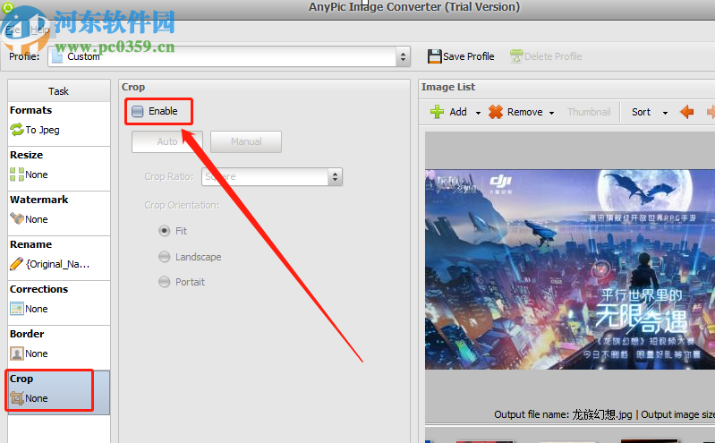 AnyPic Image Converter批量裁剪图片的操作方法
