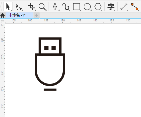 CDR2020怎么画U盘的图案
