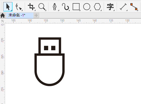 CDR2020怎么画U盘的图案