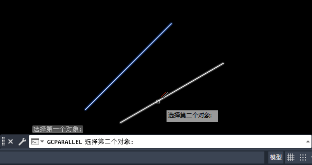 cad2020怎么让一条线与另一条线平行