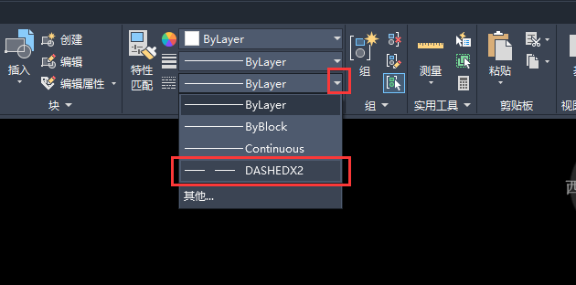 cad2021虚线怎么画出来