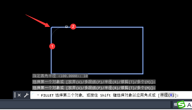 cad圆角半径太大怎么办