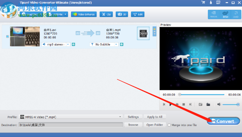 Tipard Video Converter Ultimate将AVI转换成MP4的方法