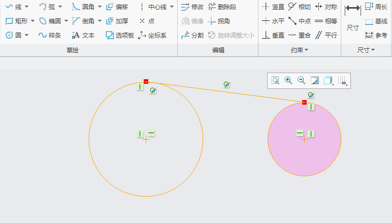 CREO5.0怎么使用相切约束