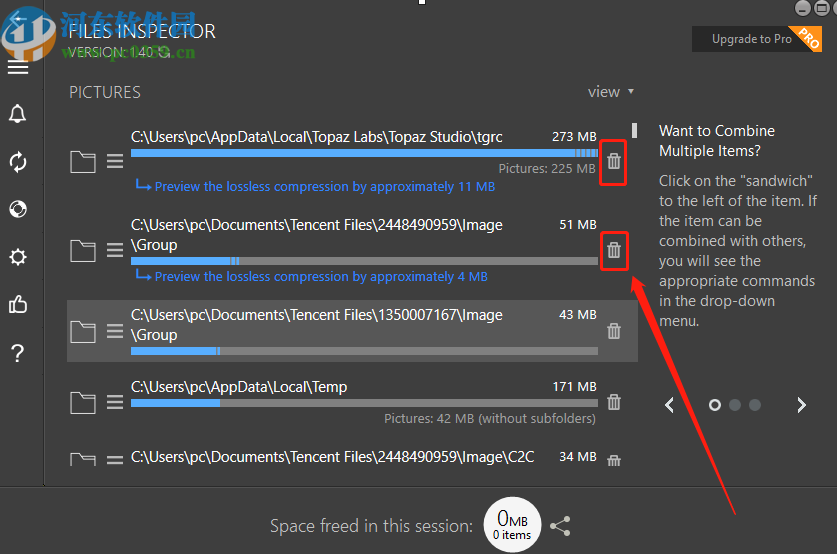 Files Inspector清理电脑垃圾文件的方法