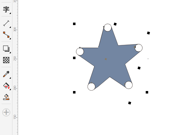 cdr怎么画圆角五角星