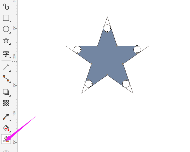 cdr怎么画圆角五角星