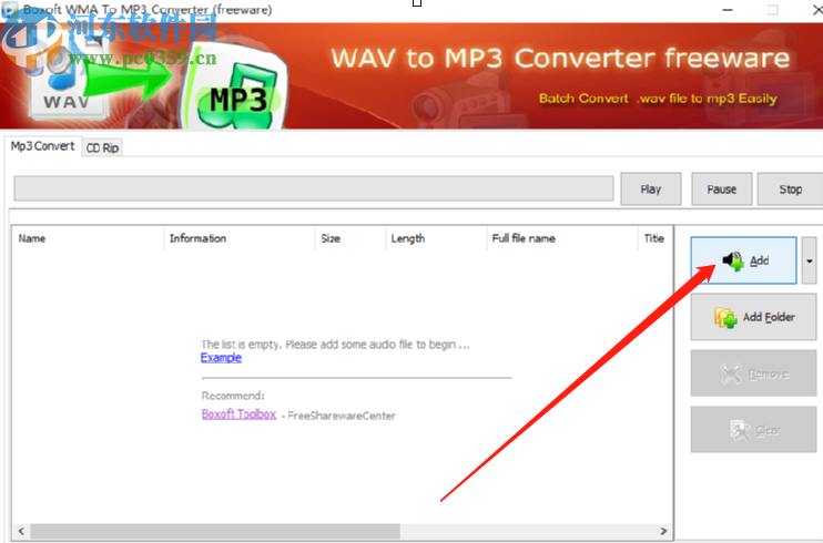Boxoft WMA to MP3 Converter将WMA转换成MP3的方法