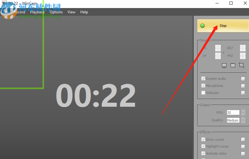 WinCam截取区域录制电脑屏幕的方法