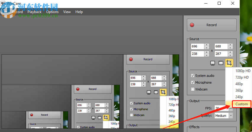 WinCam截取区域录制电脑屏幕的方法