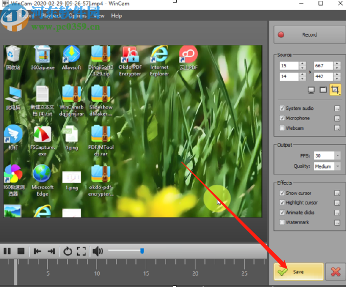 WinCam截取区域录制电脑屏幕的方法