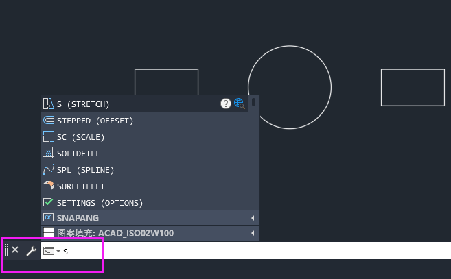 CAD为什么输入s不是拉伸