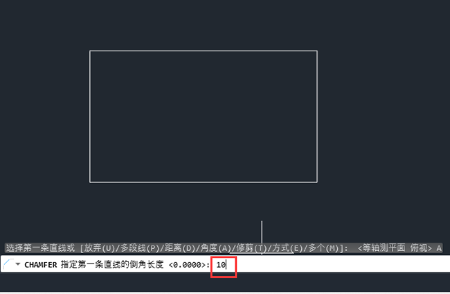 cad2019怎么把直角变成倒角