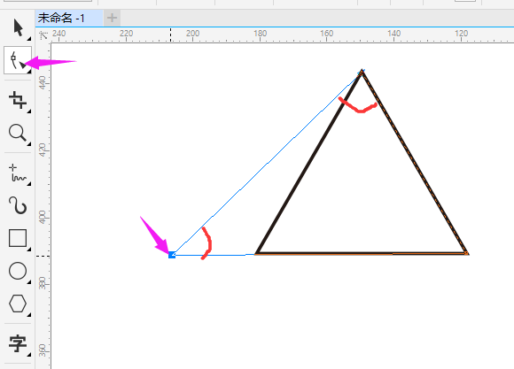 cdr三角形怎么改变角大小