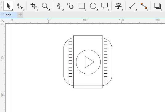 CDR如何画影音图标
