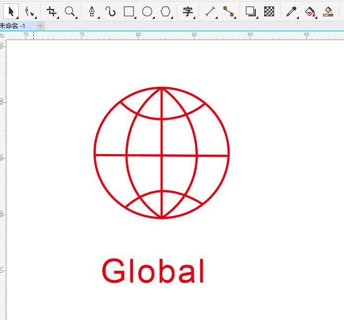 CDR怎么画GLOBAL图标的方法