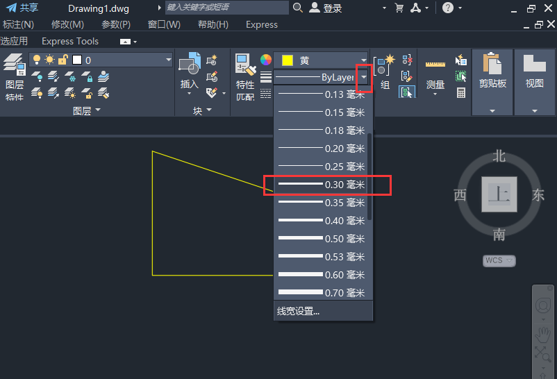 cad如何设置线宽为3毫米