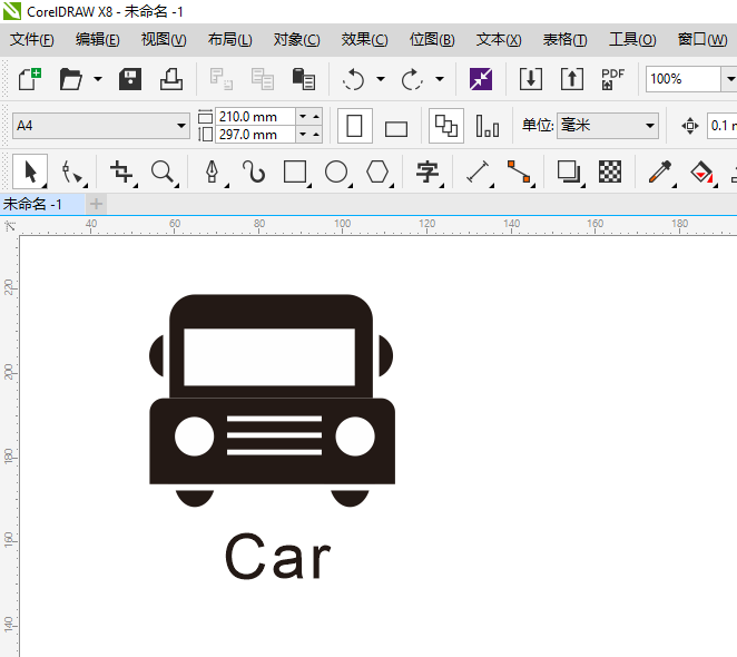 cdr怎么画car车型图案