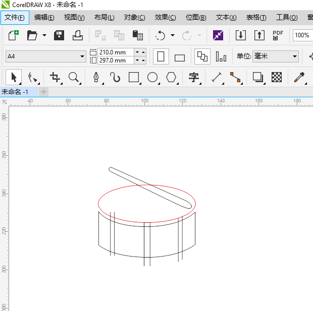 cdr怎么画DRUM（鼓）的图标