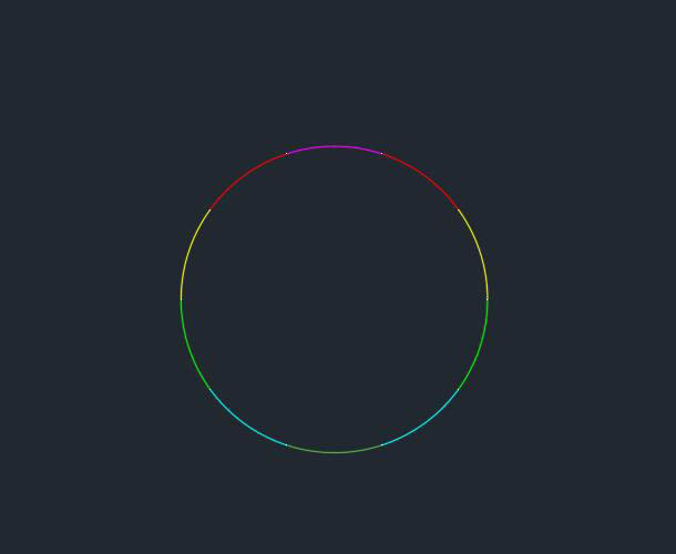 CAD如何把圆分成十等份