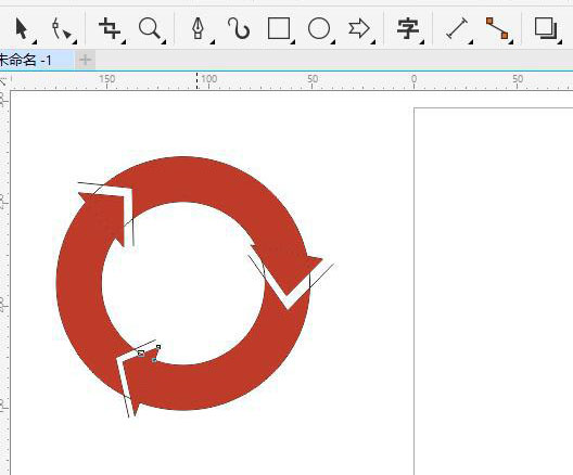 coreldraw画循环箭头的方法