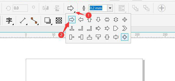 cdr怎么画箭头图形
